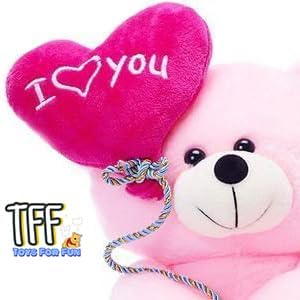 I Love You Balloon Heart Teddy Bear for Valentine Day Gift of Girl - 20 cm (Pink)