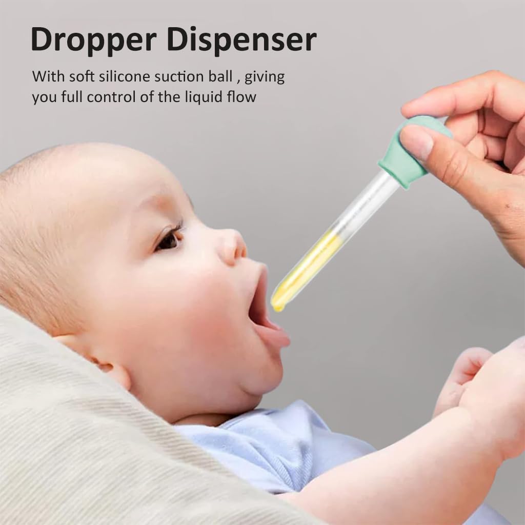 4Pcs Dropper for Baby Medicine Syringe Medicine Pacifier Baby Medicine Dispenser Kit, Food Grade Oral Feeding Syringe and Dropper Set Feeder Dispenser for Infant for Medicine Water Juice