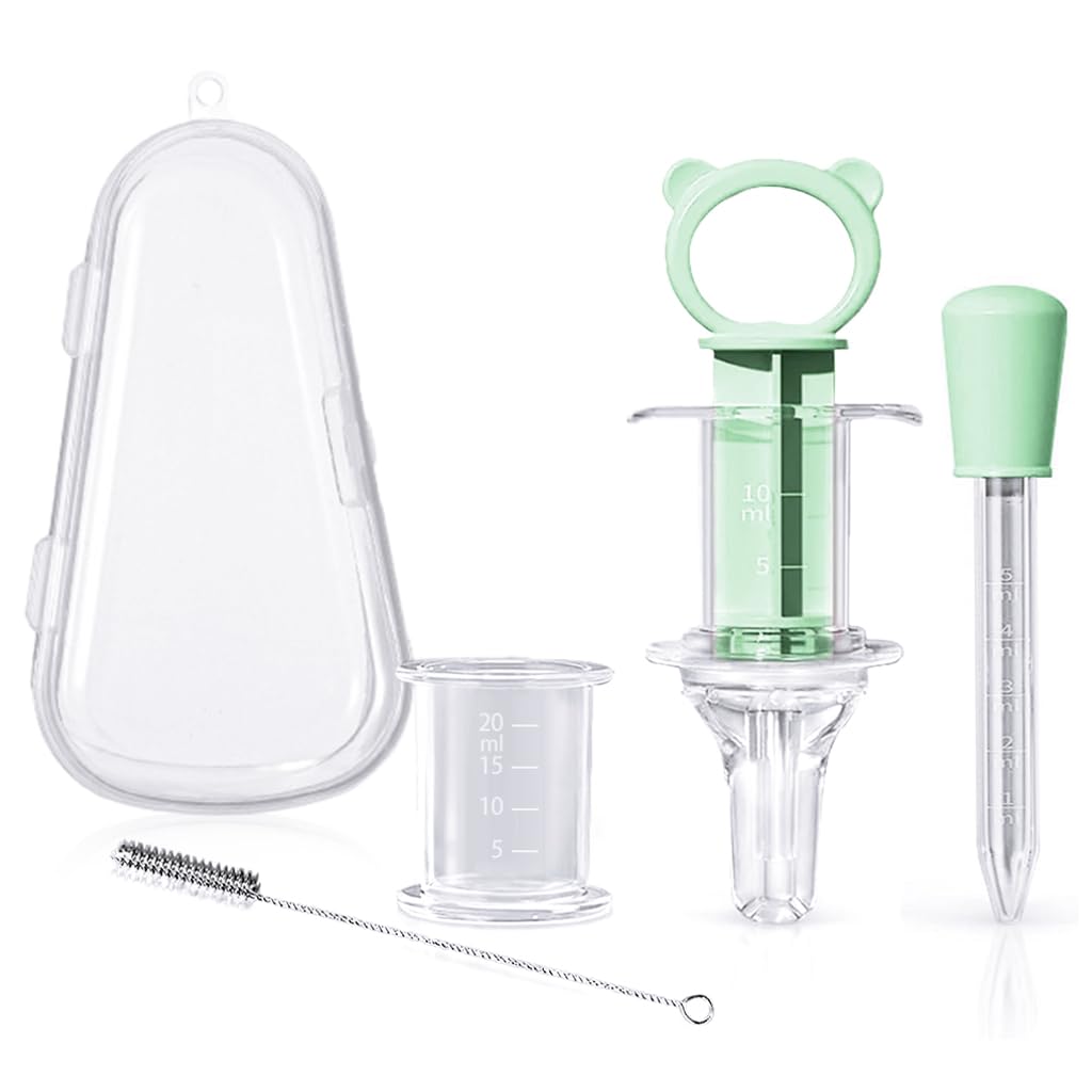 4Pcs Dropper for Baby Medicine Syringe Medicine Pacifier Baby Medicine Dispenser Kit, Food Grade Oral Feeding Syringe and Dropper Set Feeder Dispenser for Infant for Medicine Water Juice