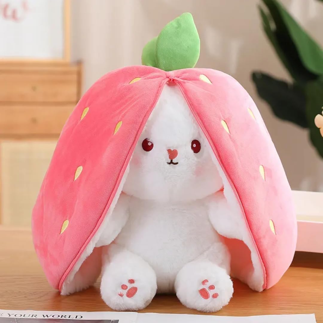 Cute Strawberry Rabbit Convertible Plush / Soft / Stuffed Toy