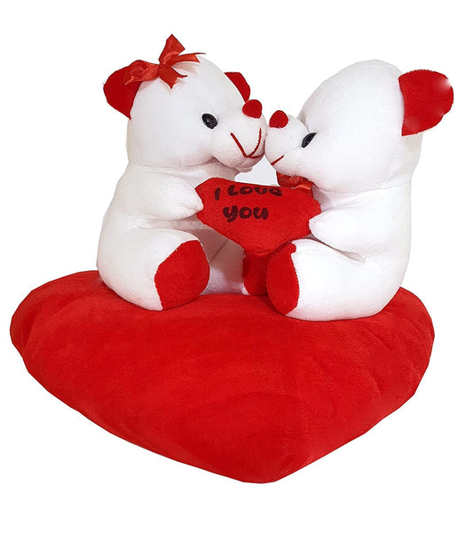 Stuffed Couple on Heart Teddy Bear | Perfect Valentine Gift for Couple