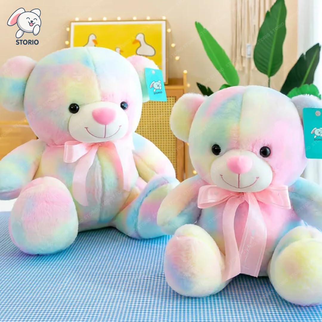 Cute Rainbow Colored Huggable Teddy Bear | 30 cm