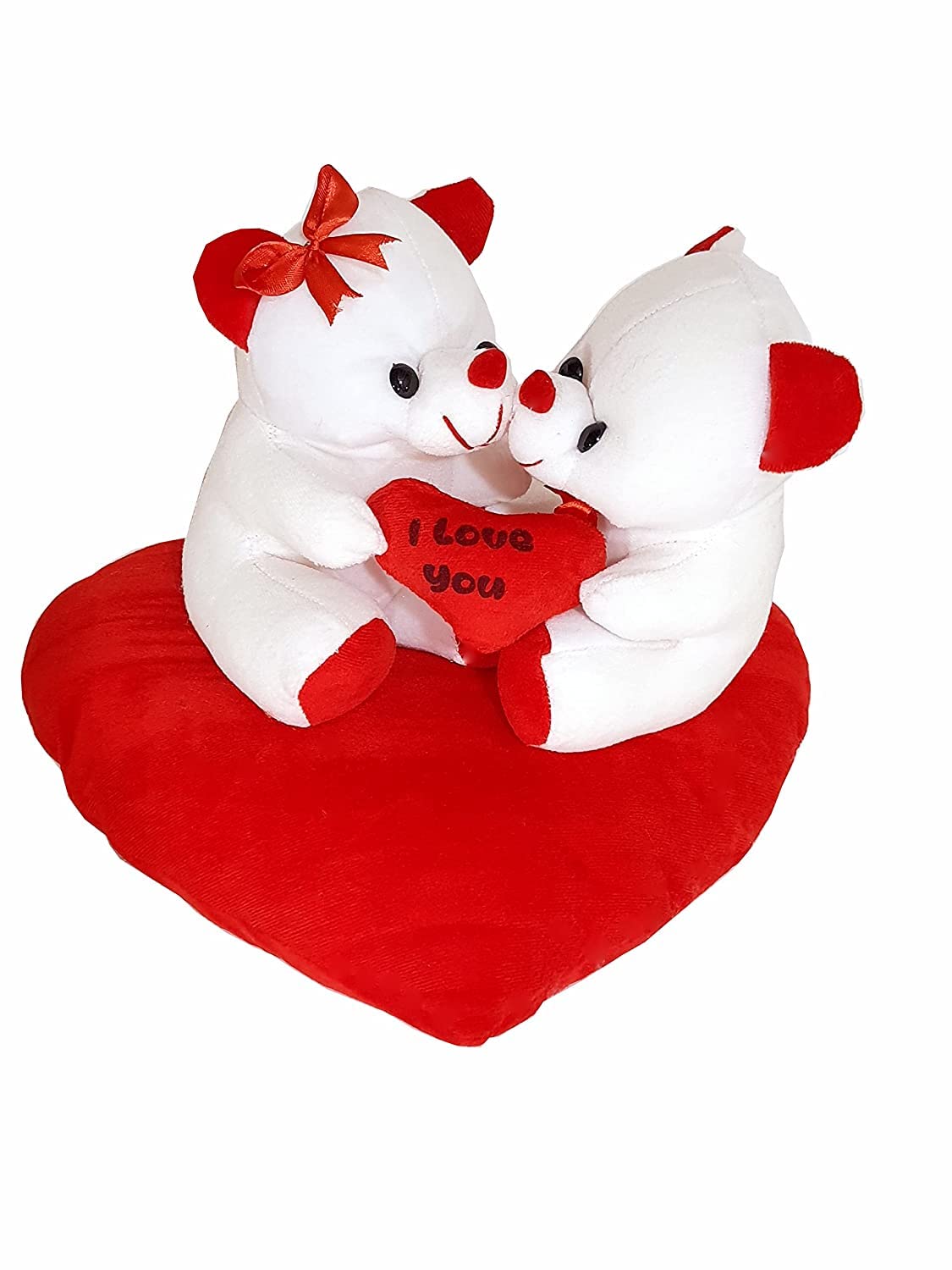 Stuffed Couple on Heart Teddy Bear | Perfect Valentine Gift for Couple