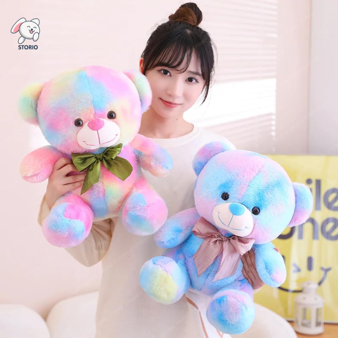 Cute Rainbow Colored Huggable Teddy Bear | 30 cm