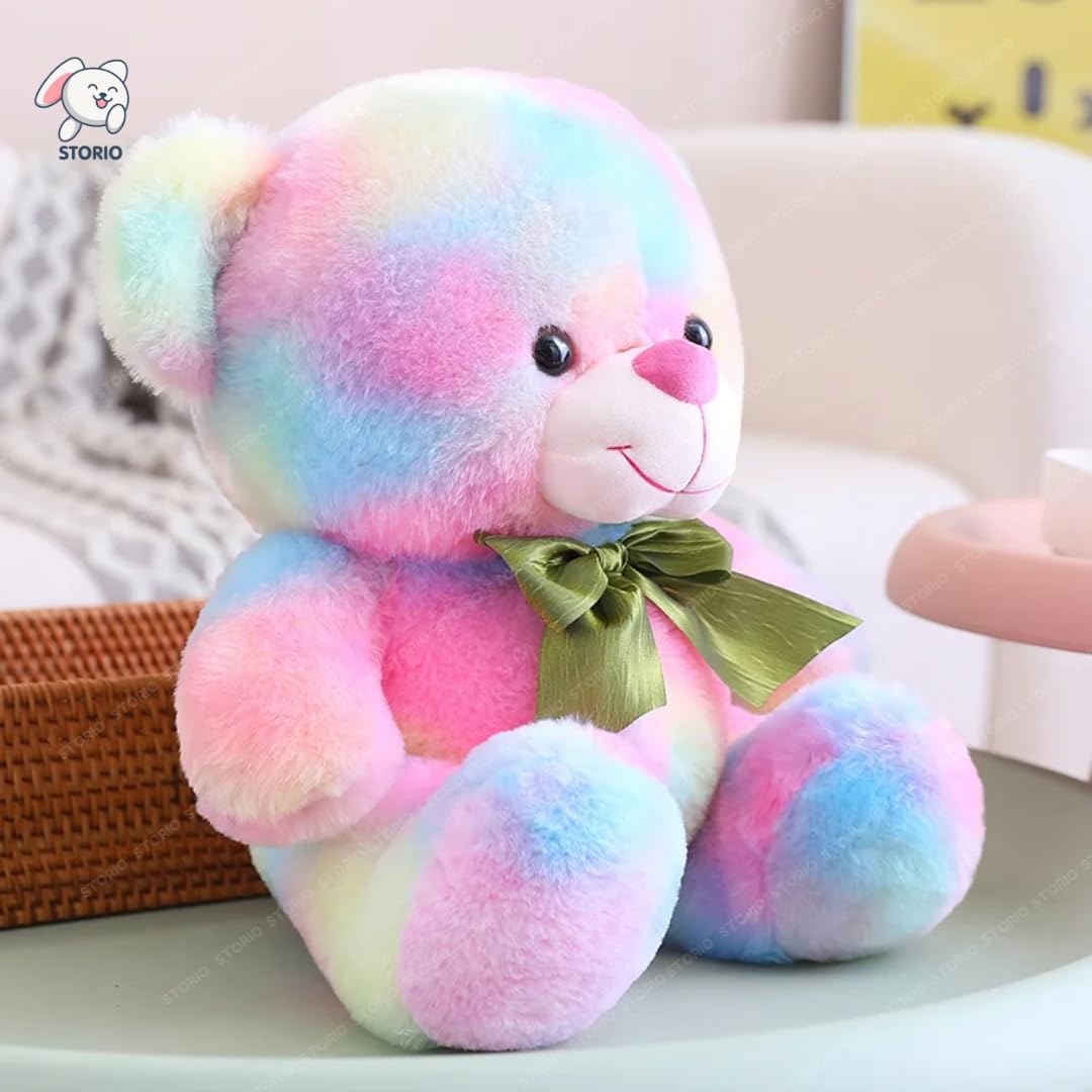 Cute Rainbow Colored Huggable Teddy Bear | 30 cm