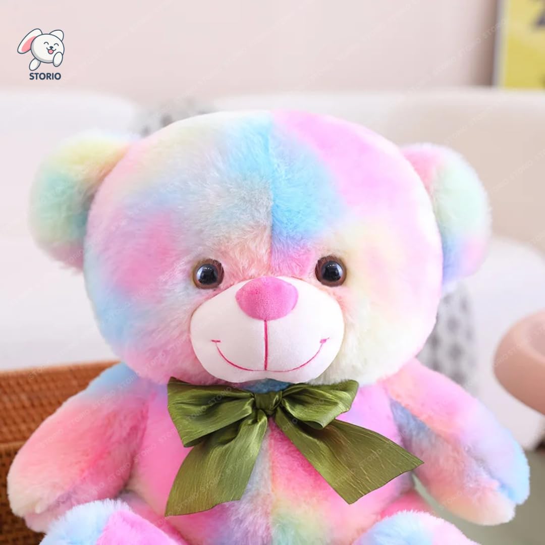 Cute Rainbow Colored Huggable Teddy Bear | 30 cm