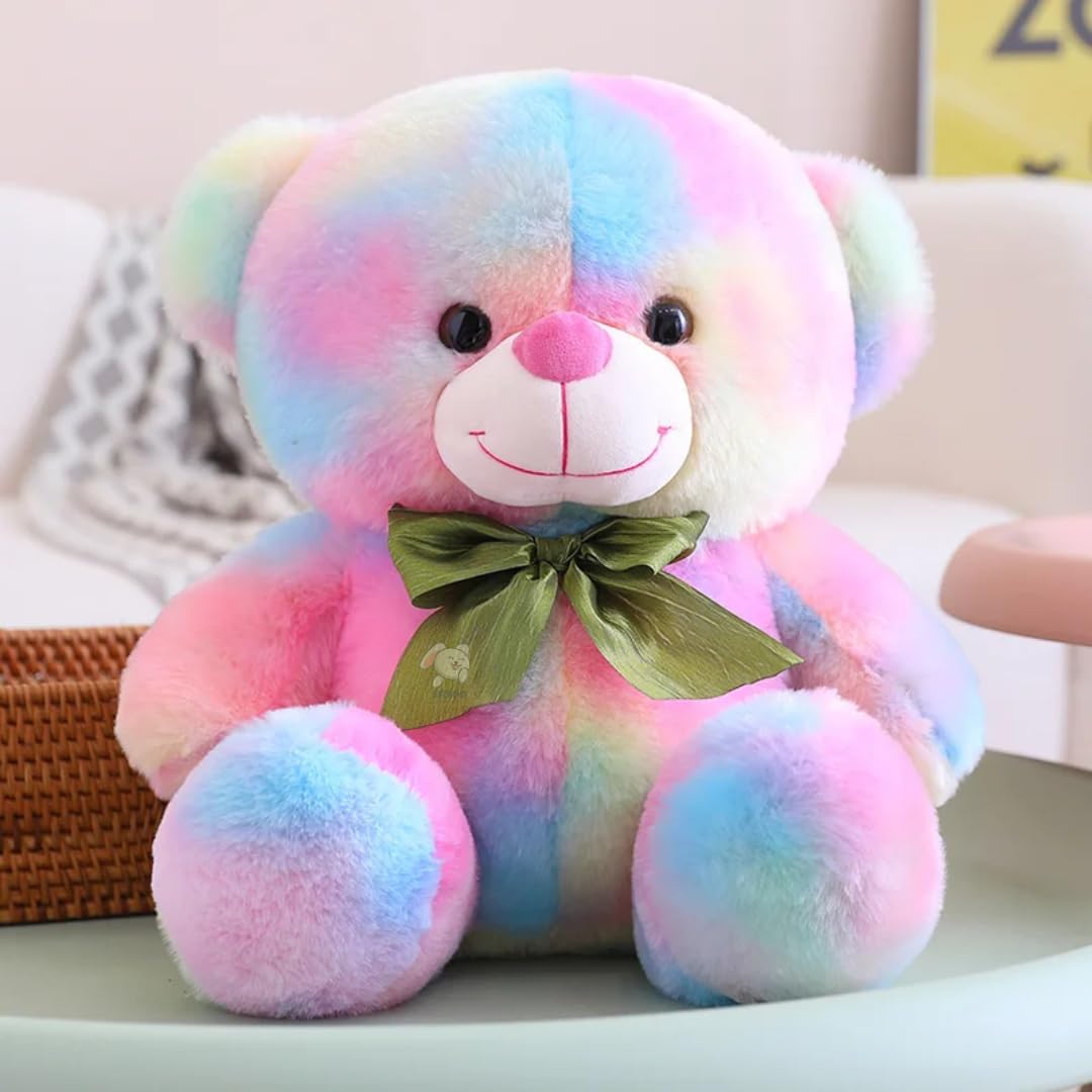 Cute Rainbow Colored Huggable Teddy Bear | 30 cm