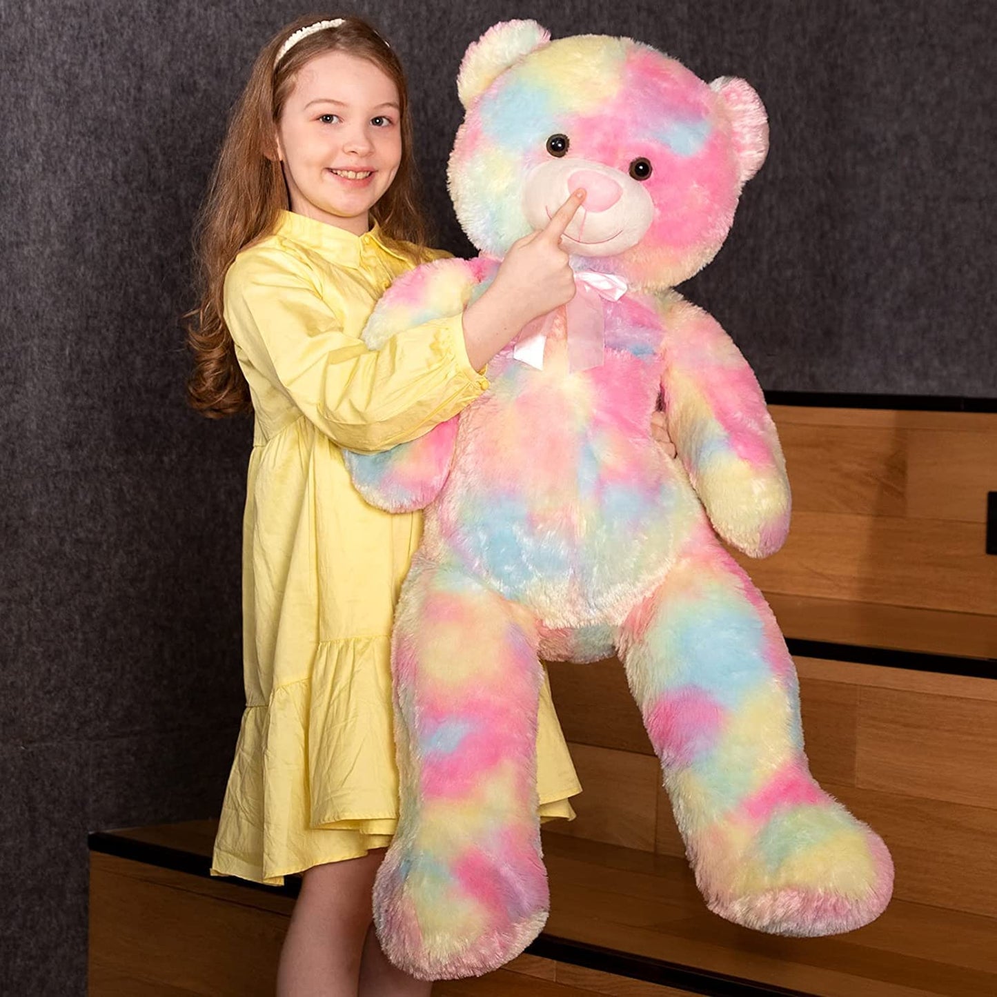 Teddy Bear Giant Stuffed Plush Rainbow Purple Soft Gifts for Valentine Day