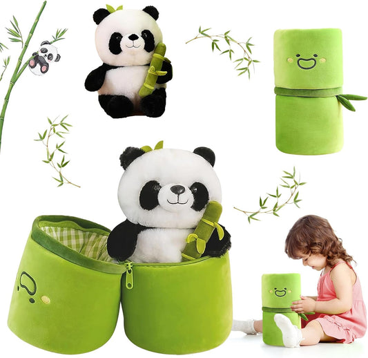 Bamboo Panda Plush Toy - Soft Stuffed Panda Bear Pillow and Plushie