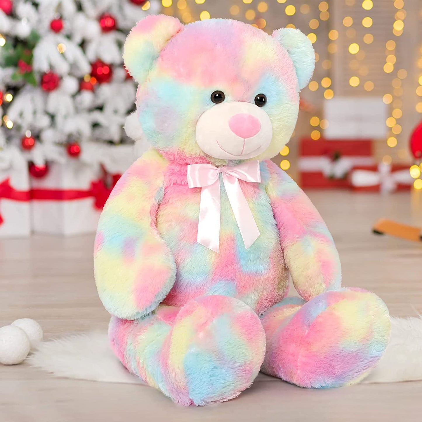 Teddy Bear Giant Stuffed Plush Rainbow Purple Soft Gifts for Valentine Day