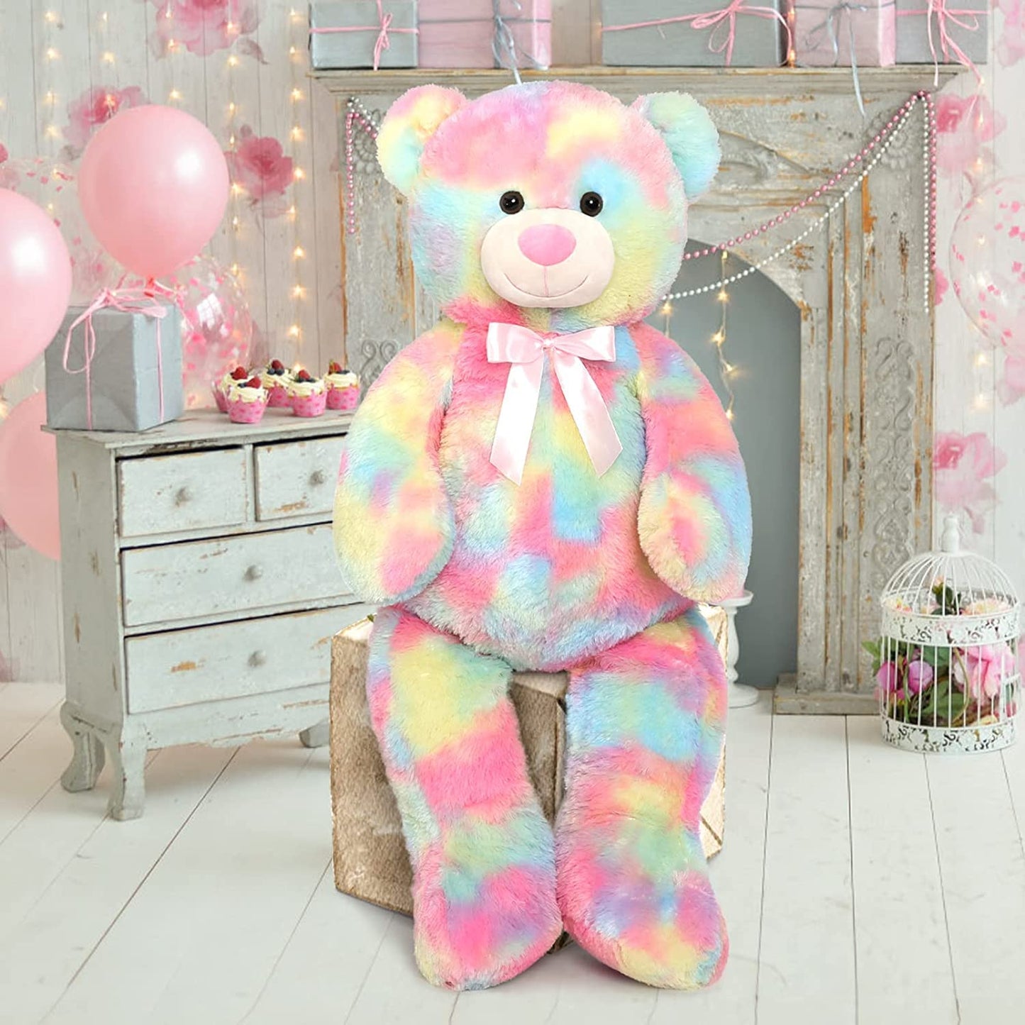 Teddy Bear Giant Stuffed Plush Rainbow Purple Soft Gifts for Valentine Day