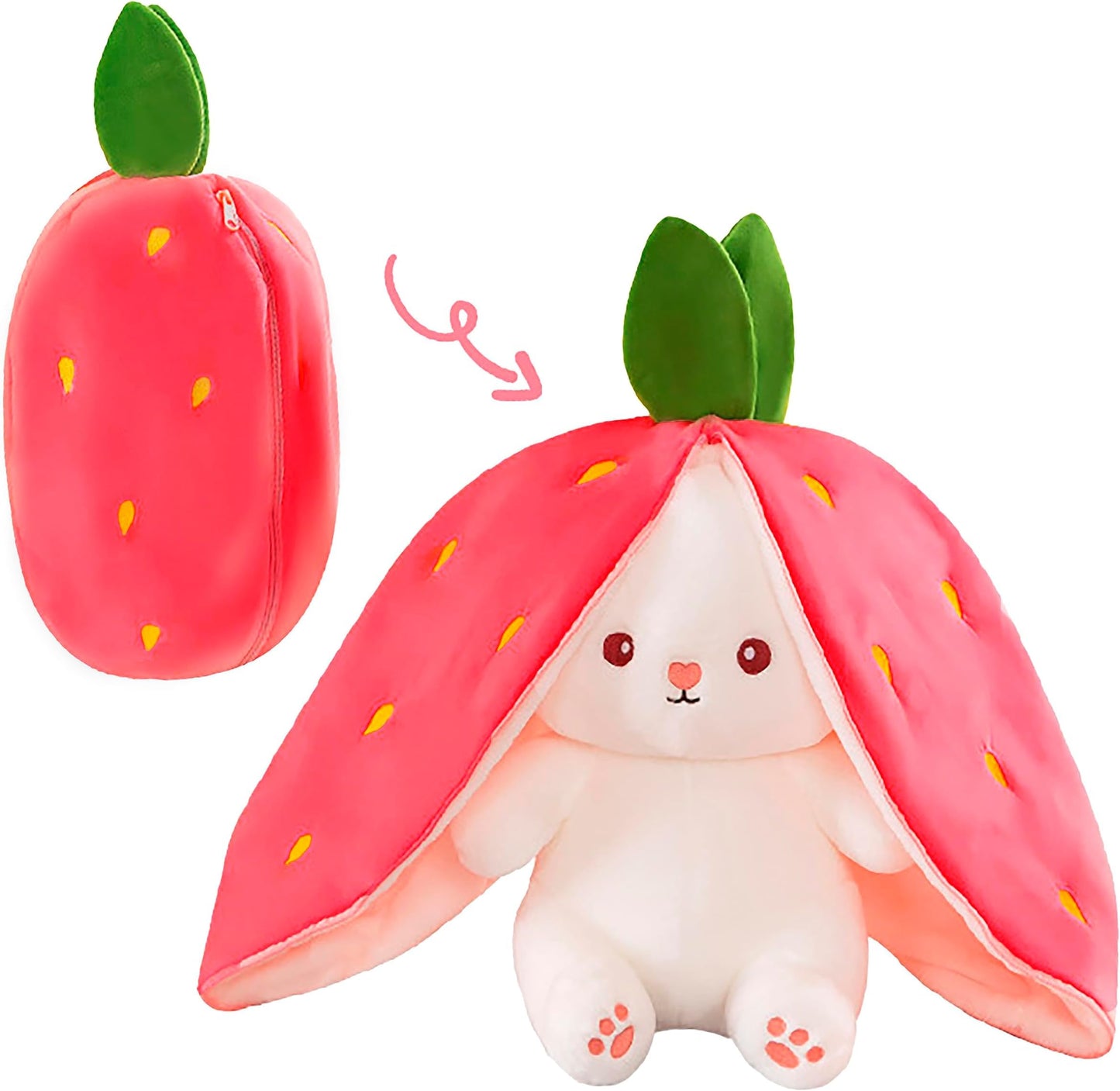 Cute Strawberry Rabbit Convertible Plush / Soft / Stuffed Toy