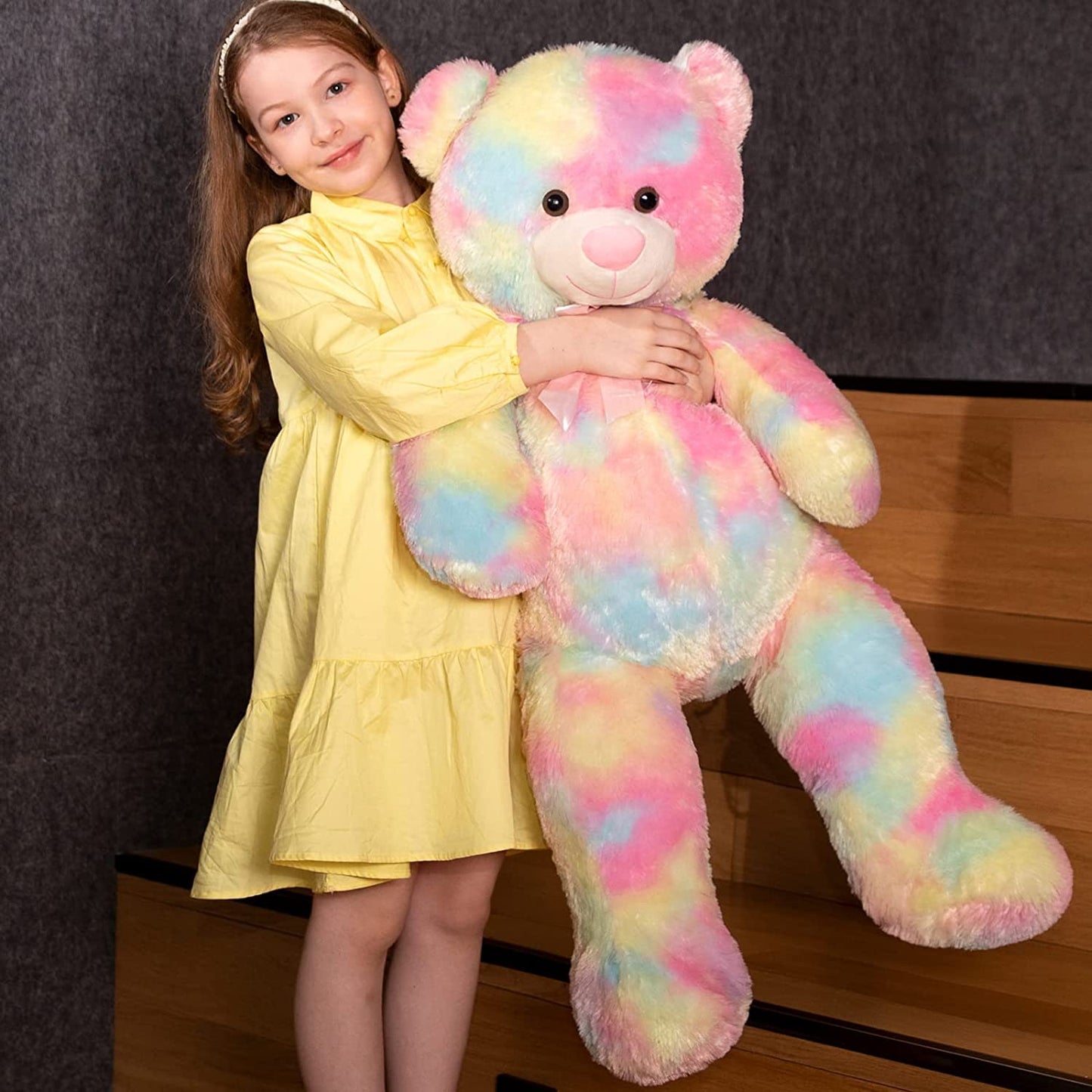 Teddy Bear Giant Stuffed Plush Rainbow Purple Soft Gifts for Valentine Day